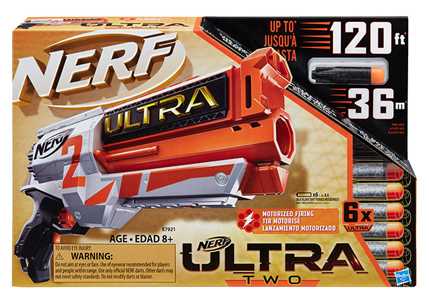 Giocattolo Nerf Ultra. Two (Blaster motorizzato a retrocarica rapida, 6 dardi Nerf Ultra, compatibile solo con i dardi Nerf Ultra) Hasbro