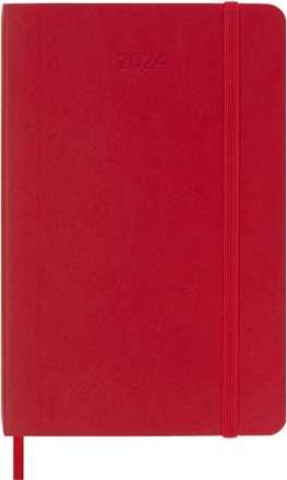 Cartoleria Agenda Moleskine giornaliera 2024, 12 mesi, Pocket, copertina morbida, Rosso scarlatto - 9 x 14 cm Moleskine