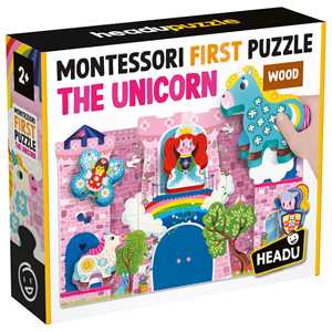 Giocattolo Montessori First Puzzle the Unicorn Headu