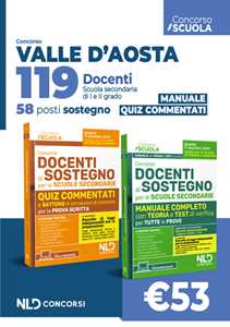 Libro Concorso 119 docenti Valle d'Aosta. 58 posti Sostegno. Manuale + Quiz 